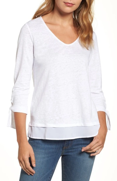 Shop Sanctuary Sylvie Tiered Hem Linen Tee In White