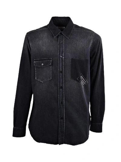 Shop Saint Laurent Oversize Shirt In Medium Vintage Black