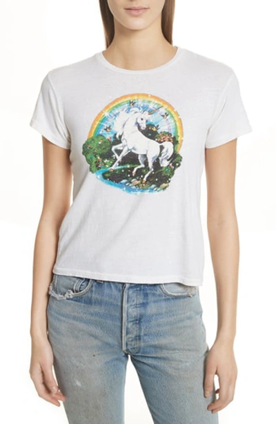 Shop Re/done Unicorn Dream Graphic Tee In Vintage White