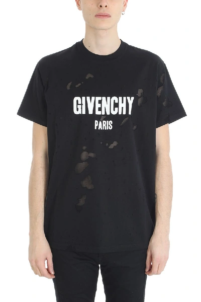 Shop Givenchy Black Logo Cotton T-shirt