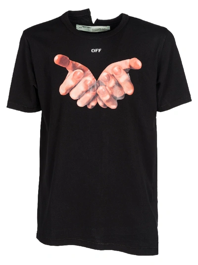 Shop Off-white Hands Print T-shirt In Black