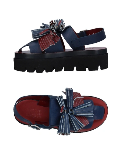 Shop Mm6 Maison Margiela Sandals In Dark Blue