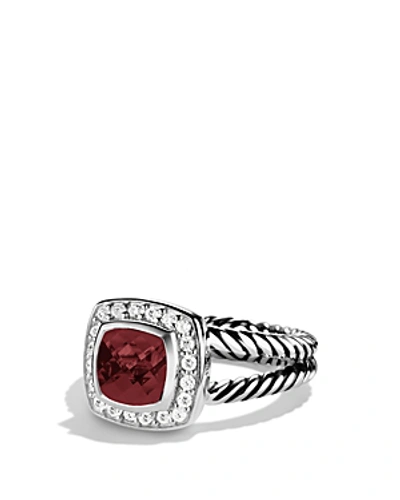 Shop David Yurman Petite Albion Ring With Pyrope Garnet & Diamonds