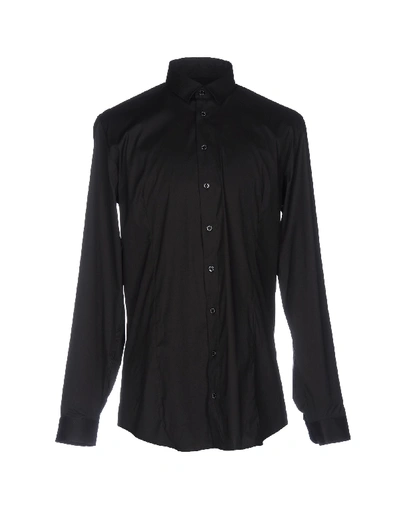 Shop Patrizia Pepe Man Shirt Black Size 44 Cotton, Polyamide, Elastane