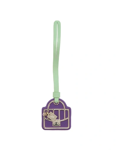 Shop Furla Key Ring In Purple