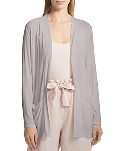 Shop Donna Karan New York Ribbed Open-front Cardigan In Cool Burst