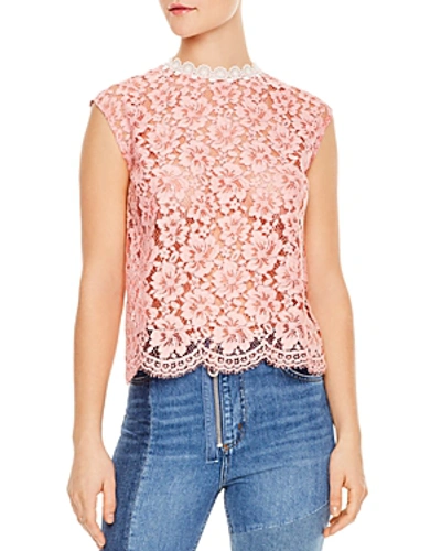 Shop Sandro Tally Top In Pink