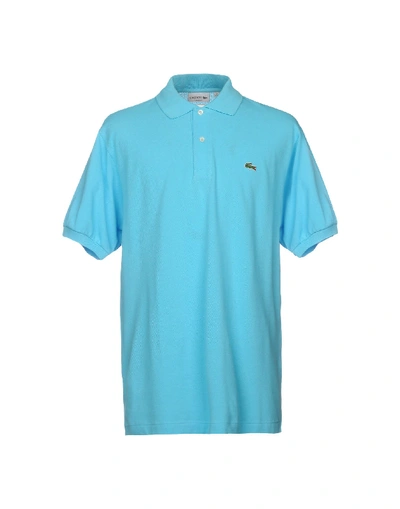 Shop Lacoste Polo Shirts In Sky Blue