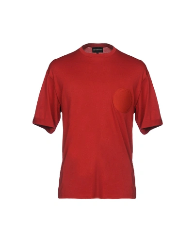 Shop Emporio Armani T-shirt In Brick Red