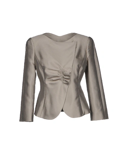 Shop Armani Collezioni Woman Suit Jacket Beige Size 8 Cotton, Silk