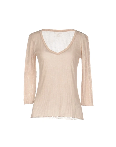 Shop Majestic Sweater In Pale Pink