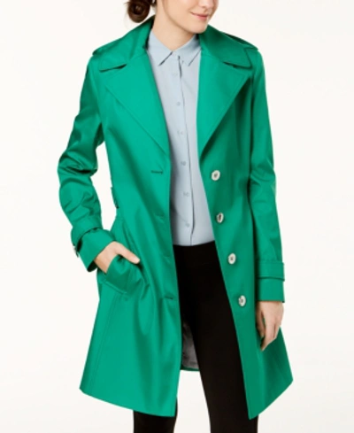 Calvin Klein Belted Waterproof Trench Coat In Kelly Green | ModeSens