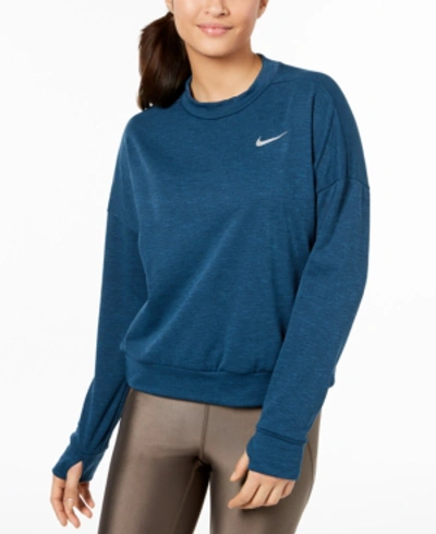 Shop Nike Therma Sphere Element Running Top In Obsidian Heather