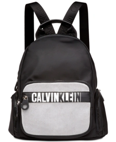 Shop Calvin Klein Athleisure Small Nylon Backpack In Black/white Combo