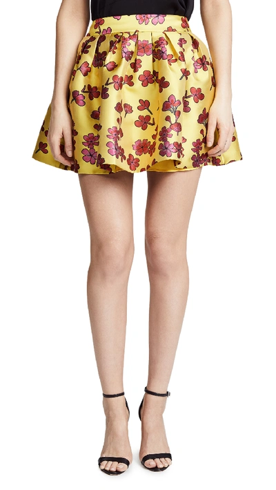 Shop Alice And Olivia Fizer Skirt In Sunflower/poppy