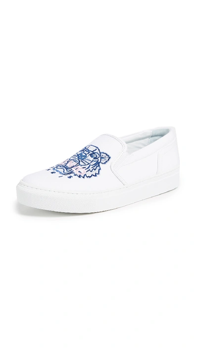 Shop Kenzo K-skate Tiger Sneakers In White