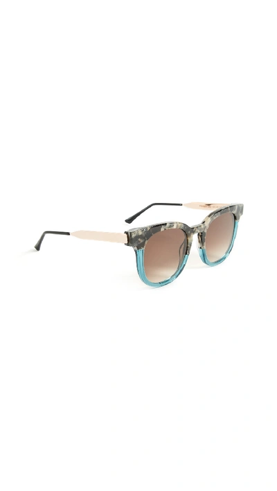 Shop Thierry Lasry Penalty Sunglasses In Turquoise Multi/brown