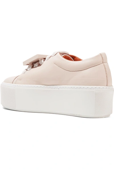 Shop Acne Studios Drihanna Plaque-detailed Leather Platform Sneakers In Pastel Pink