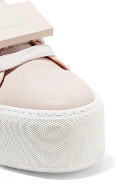 Shop Acne Studios Drihanna Plaque-detailed Leather Platform Sneakers In Pastel Pink