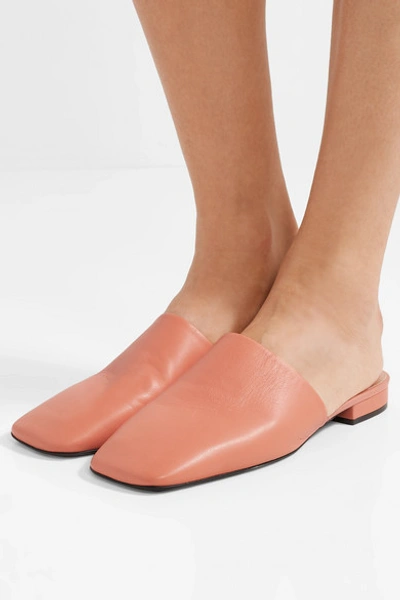 Shop Acne Studios Tessy Leather Slippers In Pink