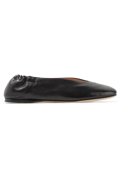 Shop Acne Studios Odry Leather Ballet Flats In Black