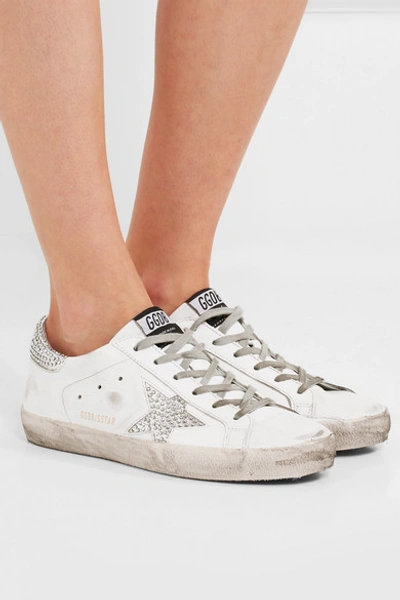 Women's Super-Star white sneakers with Swarovski