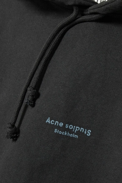 Shop Acne Studios Joggy Cropped Cotton-jersey Hoodie In Black