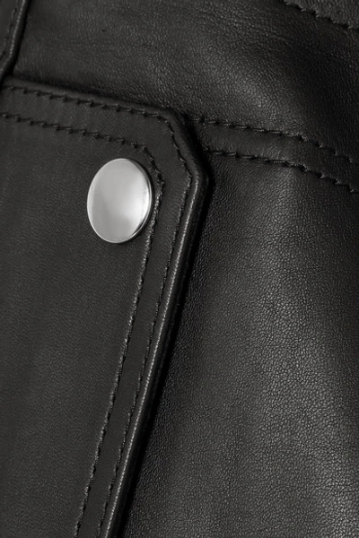 Shop Acne Studios Shiryn Leather Wrap Mini Skirt In Black