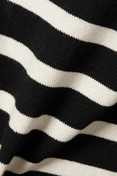 Shop Balmain Striped Cotton-jersey Top