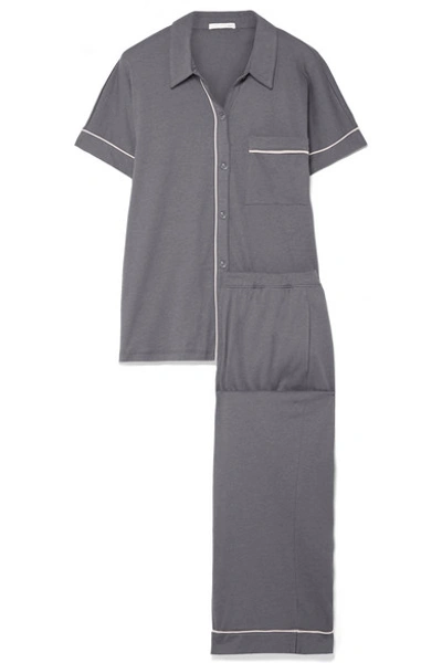 Shop Skin Harlow And Halle Pima Cotton And Modal-blend Jersey Pajama Set