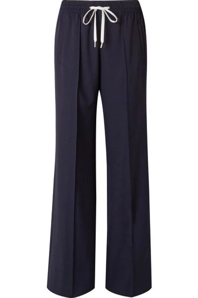 Miu Miu Drawstring-waist Tailored Trousers In Midnight Blue
