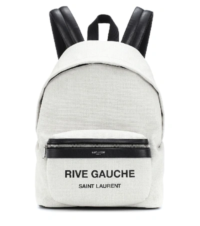 Shop Saint Laurent City Mini Rive Gauche Backpack In White