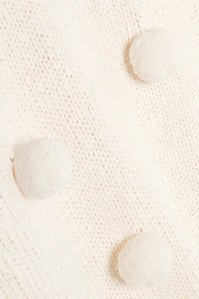 Shop Madewell Pompom-embellished Cotton Sweater In Cream