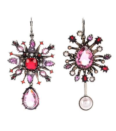 Shop Alexander Mcqueen Crystal-embellished Earrings