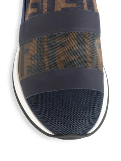 Shop Fendi Logo Mesh Sneakers In Black Multi