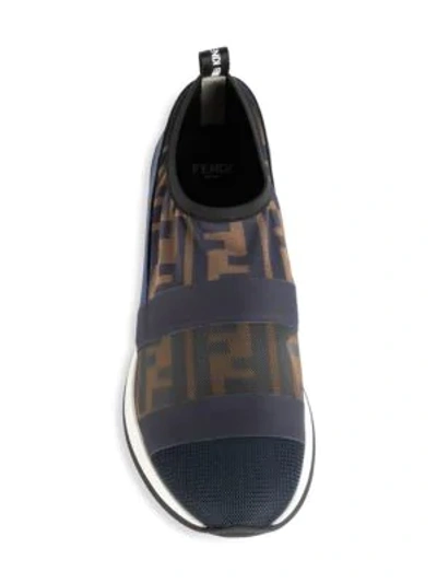 Shop Fendi Logo Mesh Sneakers In Black Multi