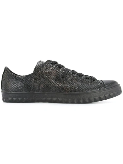 Shop Whiteflags Python Embossed Sneakers - Black