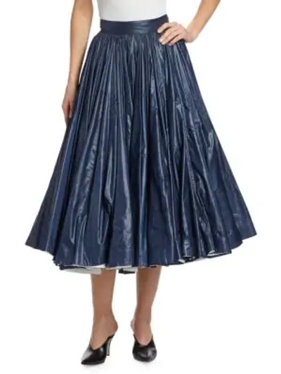 Shop Calvin Klein 205w39nyc Shiny Nylon A-line Skirt In Marine