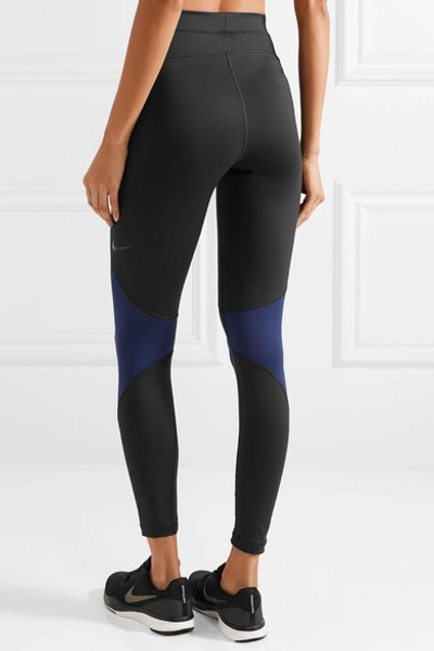 Shop Nike Hypercool Mesh-paneled Dri-fit Stretch Leggings