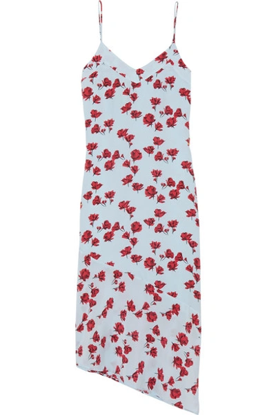 Equipment Jada V neck Sleeveless Floral print Slip Dress In Cool