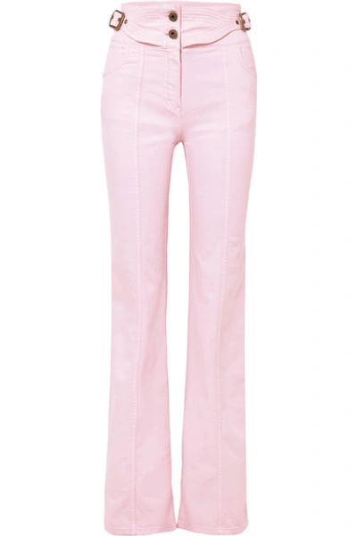 Shop Chloé High-rise Flared Jeans In Pastel Pink