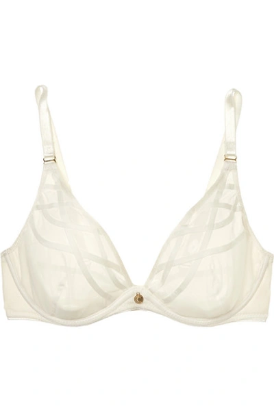 Shop Chantelle Babylone Stretch-tulle And Jersey Underwired Bra In Ivory