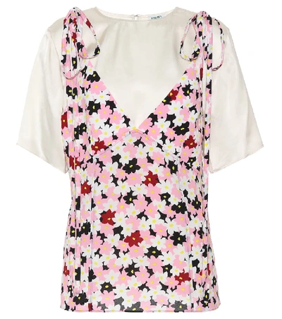 Shop Kenzo Jackie Flowers Layered Top In Multicoloured
