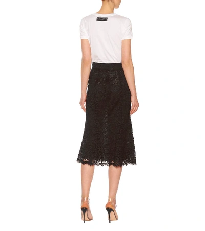 Shop Dolce & Gabbana Lace Midi Skirt