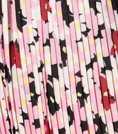 Shop Kenzo Jackie Flowers Pleated Midi Skirt In Multicoloured