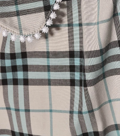 Shop Burberry Check Cotton Shirt Dress