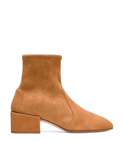 Shop Stuart Weitzman The Accordion Bootie In Caramel Suede