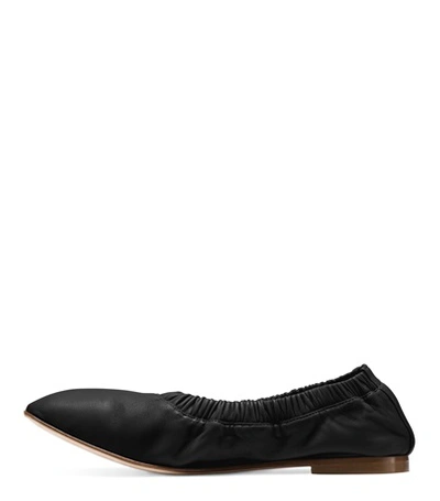 Shop Stuart Weitzman The Gina Flat In Black Matte Leather