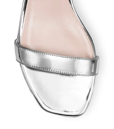 Shop Stuart Weitzman The Ava In Silver Specchio Leather