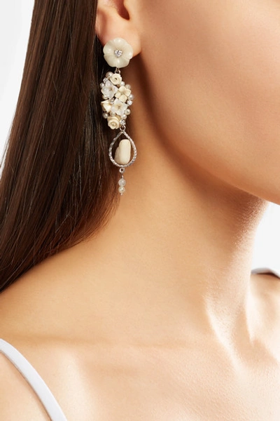 Shop Of Rare Origin Nesters White Vermeil Multi-stone Earrings In Silver